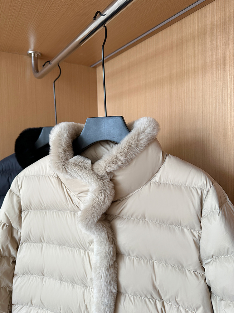 Women's Clothing Seto fur splicing short high end down jacket for women light and thin style atmospheric and elegant new Chinese style new winter_ipsvogv.com