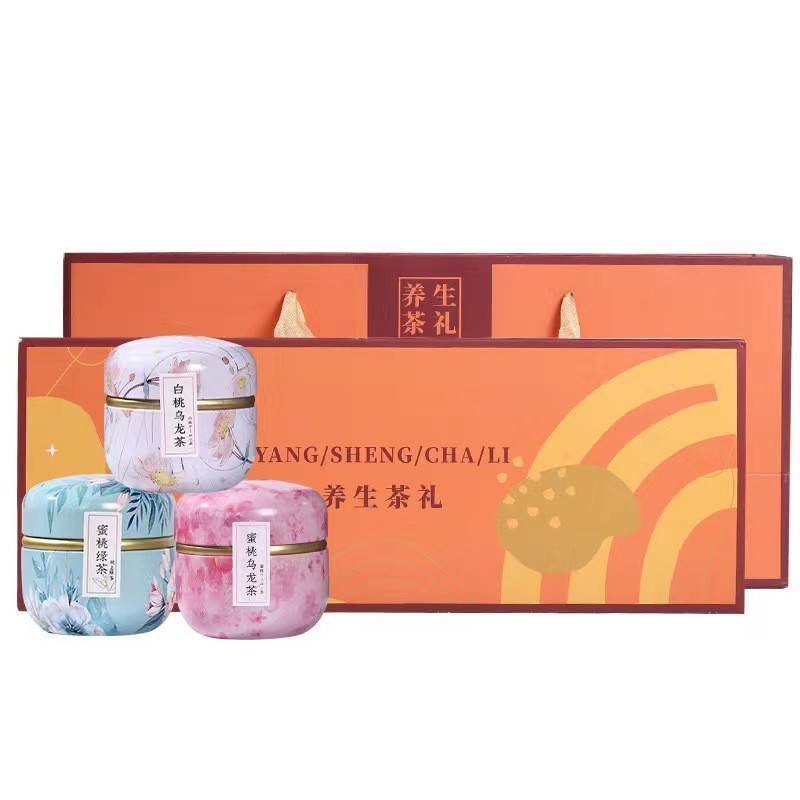 花茶礼盒伴手礼教师节礼物女神节礼物蜜桃乌龙茶铁罐装批发定制|undefined
