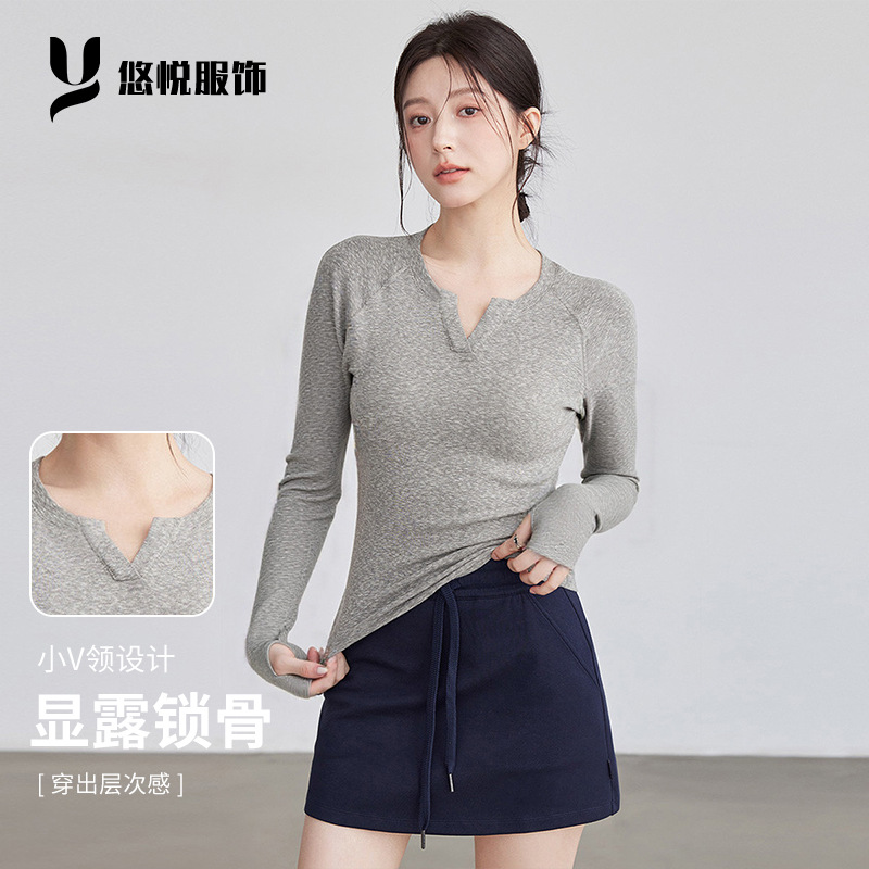 2025 New Yoga Wear for Women Fitness Autumn and Winter Women's High-End Slimming Look Pilates Training Sports T-Shirt
