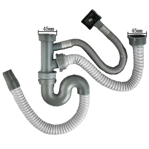 Steel-less double-slot S elbow, vegetable basin drainage pipe, basin sink drain pipe, drain drain pipe