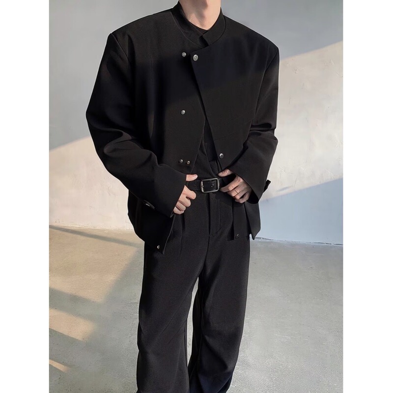 Korean Style Simple Casual Versatile Suit for Men, New Chinese Style Loose Slim Jacket for Men, Niche Design Suit for Men
