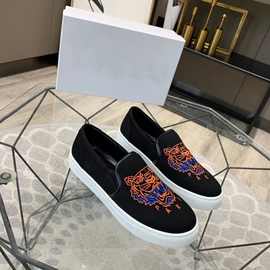 欧洲站夏季新款乐福男板鞋虎头帆布刺绣休闲透气套脚驾车一脚蹬鞋