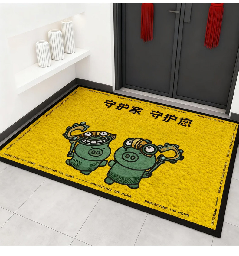Cross-Border Entrance Door Mat, Red Outdoor Carpet, Housewarming Door Mat, Entrance Door Mat, Brushed Printed Non-Slip Mat