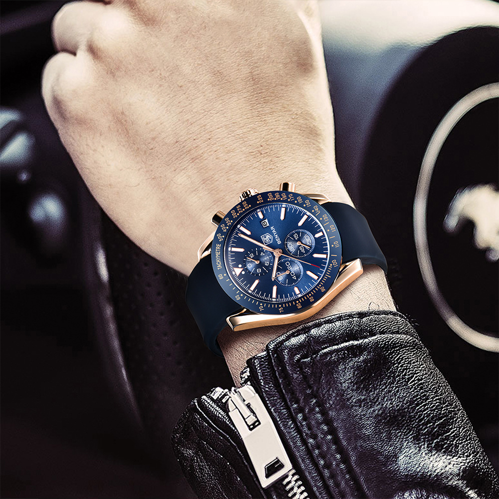 BENYAR Binya 5140 reloj de cuarzo popular de los hombres sincronización impermeable deportes moda de moda reloj de silicona reloj de los hombres