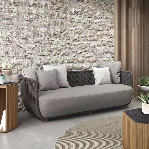Outdoor Wicker Sofa Balcony Hotel Courtyard Garden Nordic Wicker Furniture Outdoor Leisure Teak Coffee Table Set