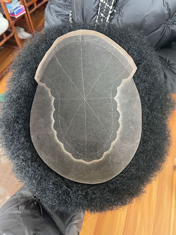 爆発アフリカ曲PUモノ4mm 6mm Afro curly toupee 10x8inchスポット|undefined
