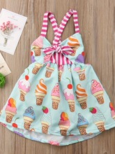 L 15177 Girl's Sleeves Ice Cream Dress ��ͯ�B��ȹ