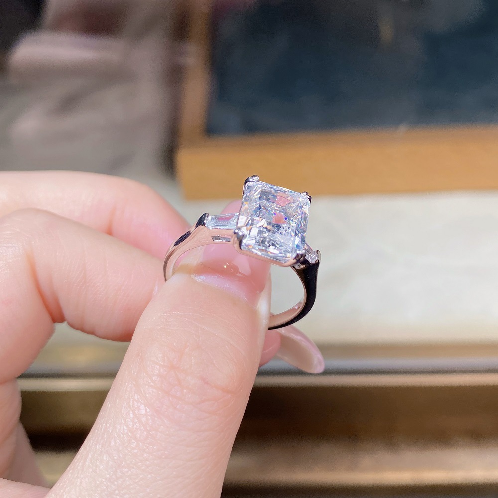 Simple Style Geometric Sterling Silver Inlay Zircon Rings 1 Piece