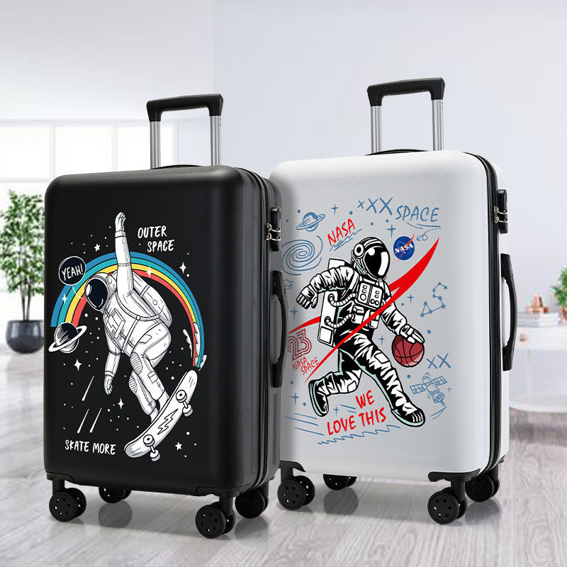 Astronaut Suitcase Male 24inch Student Graffiti Password Trolley Case with Printable Logo Female Universal Wheel Travel Suitcase
