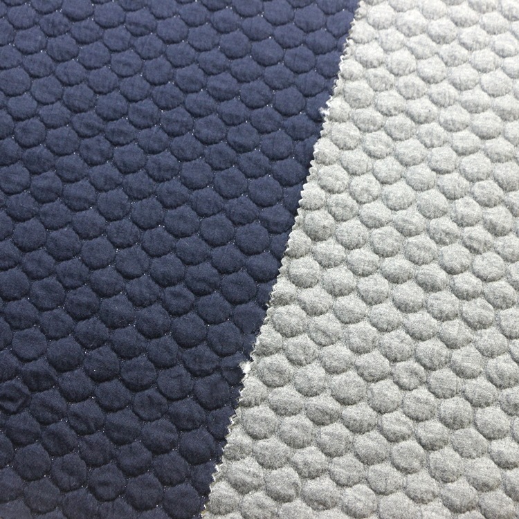 针织纬编色织弹力提花金银丝夹丝布3D泡泡布CVC空气层布服装面料