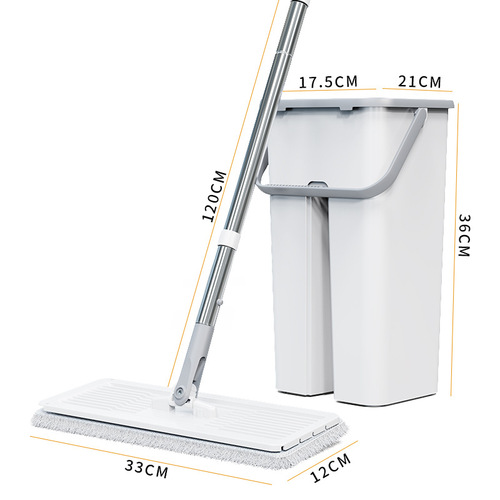 Wholesale dry and wet dual-use horizontal scraper, hand-washable mop, lazy household mop, floor mopping artifact, mop bucket