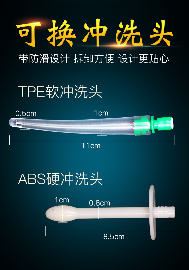 Anal Douche Irrigator 600ml with TPE Nozzle, Transparent, Adult Personal Hygiene — detail image 5