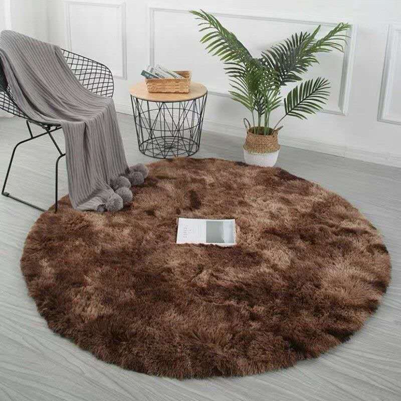 Alfombra de seda redonda transfronteriza teñida alfombra de mesa de té sala de estar almohadilla de cama fácil de cuidar alfombra de cama al aire libre almohadilla de cuna