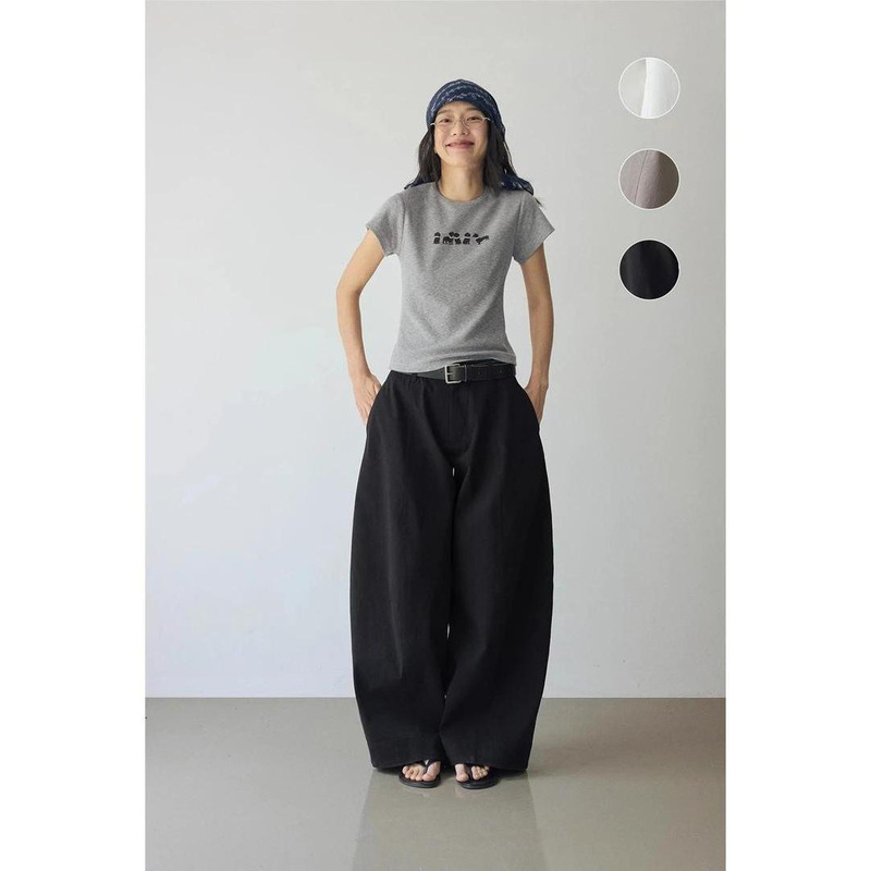 3840 #   Haverice Restaurant Volume Starfruit Pants Stereo Silhouette Micro-Texture Unique Casual Pants Pants