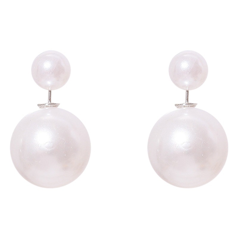 Pendientes de perlas coreanos de doble cara para mujer, nuevo estilo 2025, versátiles, de alta gama, a la moda, venta al por mayor