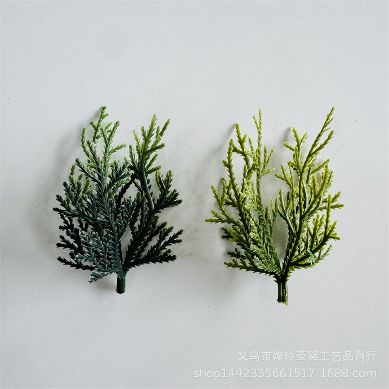 仿真植物塑料水草配件 8CM圣诞松针草圣诞圈烛台花环装饰小草批发|undefined