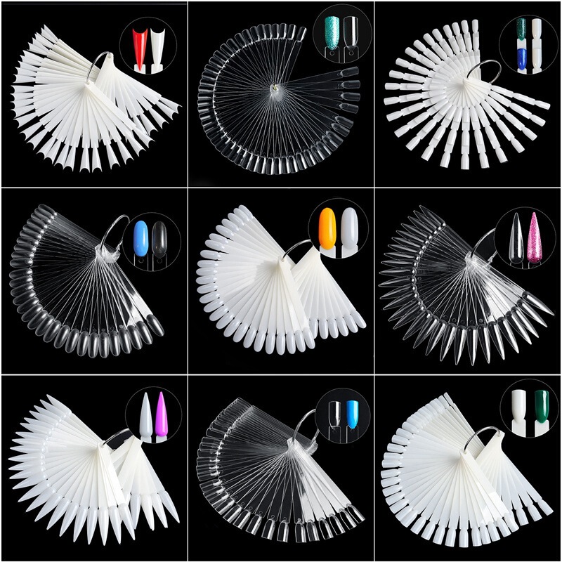 Nail art fan-shaped color card, nail art color testing board with buckle, nail polish gel display board, color card for nail art beginners to practice Nail art fan-shaped color card, nail art color testing board with buckle, nail polish gel display board, color card for nail art beginners to practice