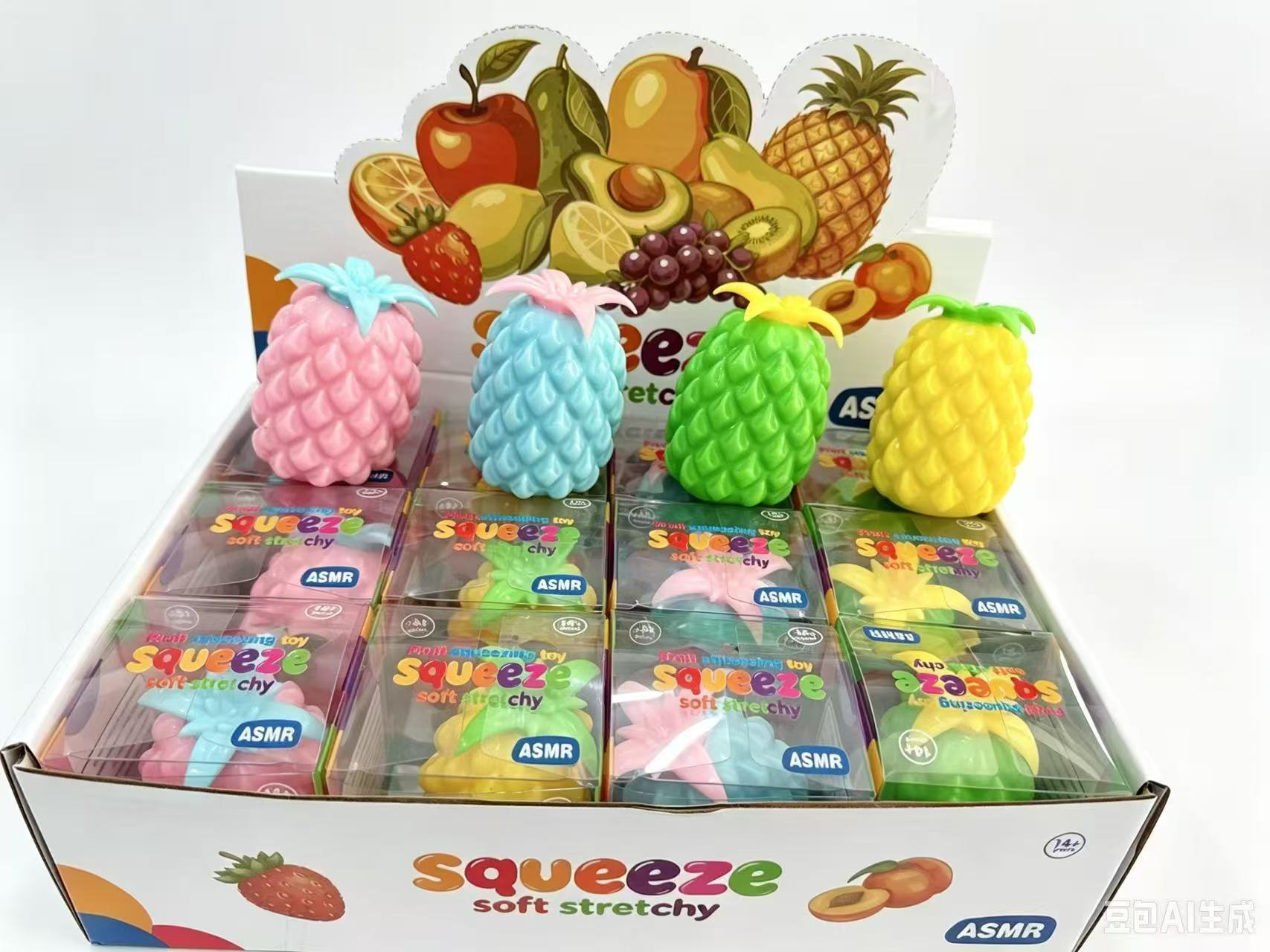 Colorful pineapple [building block style] boxed