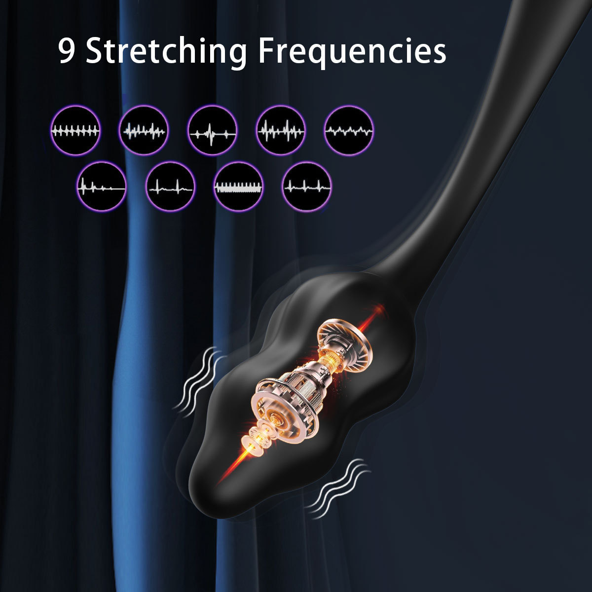 3-in-1 Vibrating Prostate Massager with Scrotum Ring and Anal Plug, 10 Frequencies, APP Control — detail image 12