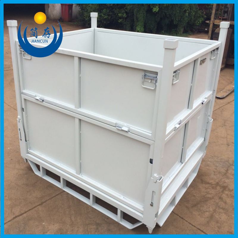 钢制金属箱 可折叠堆垛金属钢板箱 重型物流箱 铁笼子框子铁皮箱