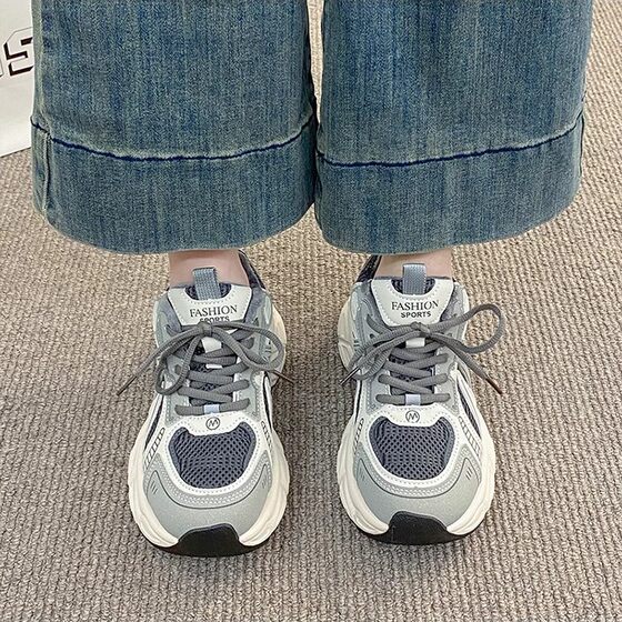 2025 New Explosions Hong Kong-style Thick-soled Torre Shoes Women's Elevated Foot Show Small All-match Spring and Autumn Super Fire Casual sneaker