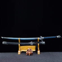 龙泉刀剑手工一体锻打绣春刀高锰钢烤蓝冷兵器防身刀具摆件未开刃