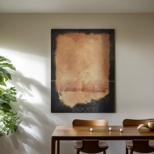 Brown Wabi-Sabi Style Pure Hand-Painted Oil Painting | Hua Nian | Living Room Entrance Texture Abstract Decorative Painting B&B Restaurant Hanging Painting