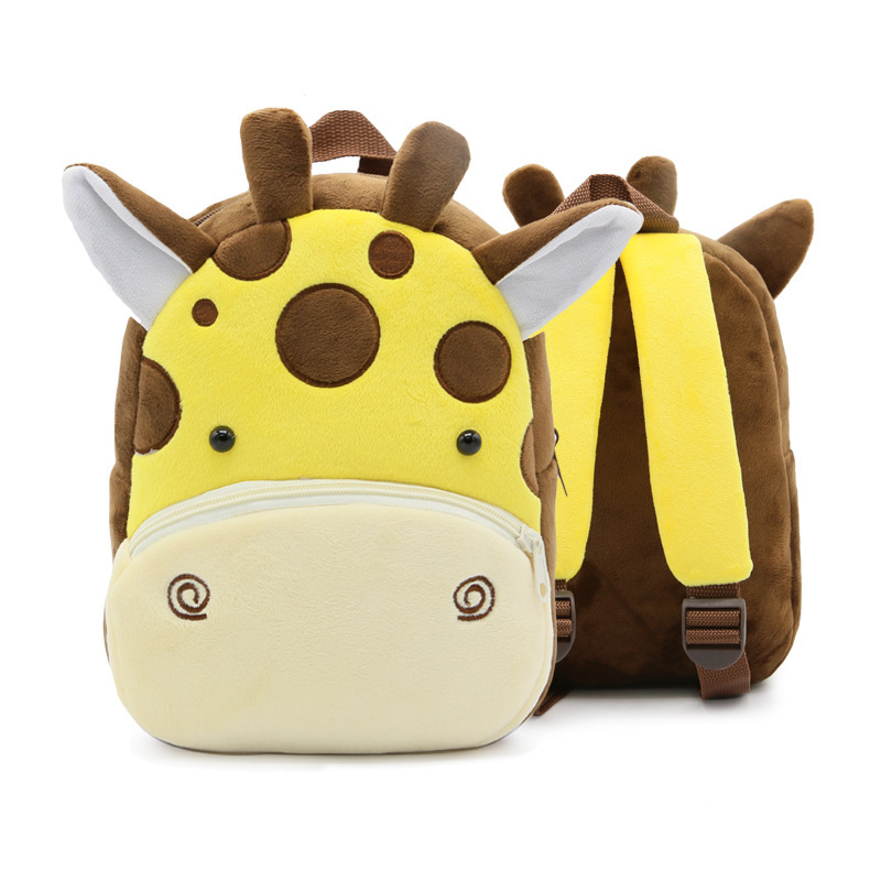 3D lindos dibujos animados peluche niños jardín de infantes mochila escolar movimiento de animales escolares mochila de peluche mochila de niños