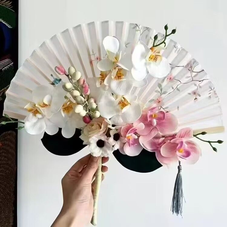新娘折扇手捧花领证订婚晨袍秀禾搭配新中式手捧花成品扇廷顺|undefined