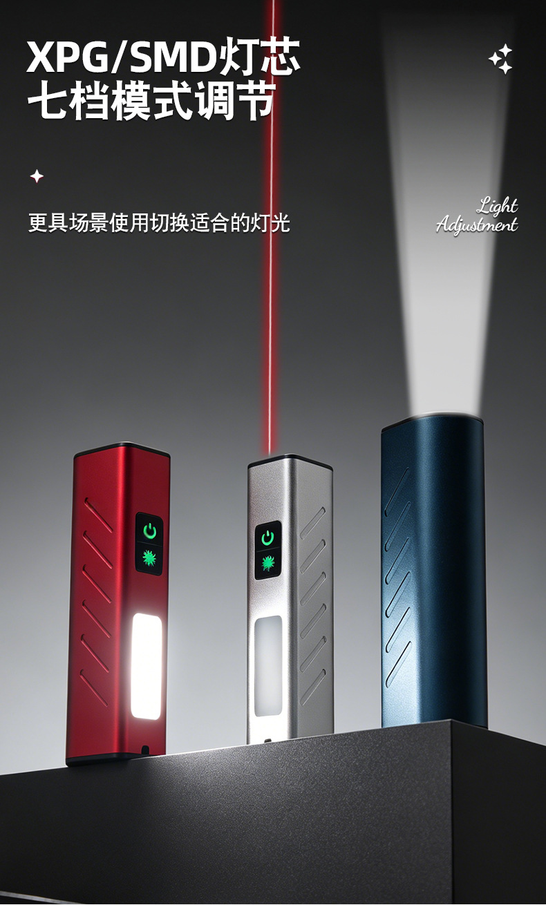 High-Intensity Flashlight with Long Battery Life, Outdoor and Home Use, Rechargeable, White Laser, High Power, Portable, Long-Range Infrared