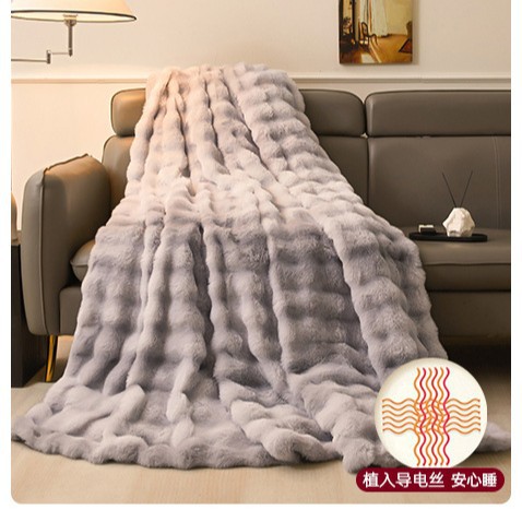 Mantras de peluche de conejo invierno engrosado mantas de siesta de oficina mantas de lana de coral mantas de sofá de estudiantes