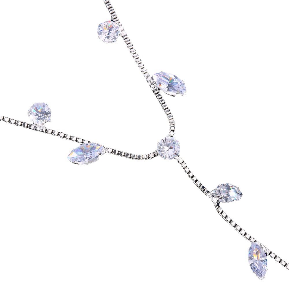 Cross-Border moda rhinestone dedo tobillera europea y americana moda hojas simple playa temperamento tobillera