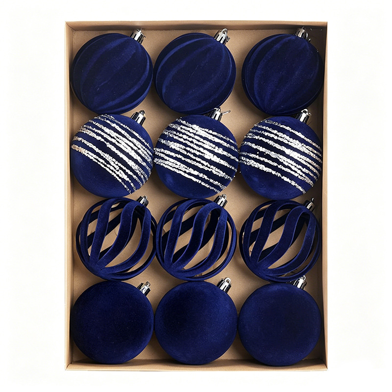Bolas de Navidad flocado bolas de Navidad bolas de decoración de Navidad 8cm bolas de Navidad decoración de árbol de Navidad colgante decoración de Navidad image 6