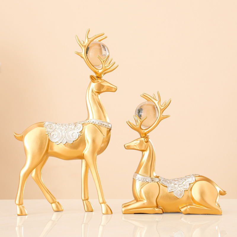 Nordic Creative Lucky Crystal Deer Home Living Room TV Cabinet Wine Rack Partition Entrance Newlywed Housewarming New Home Decoration