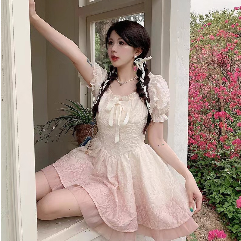 Summer 2024 New Sweet Girl Gradient Color Reducing Age High Sense Heavy Industry Design Skirt Summer 2024 New Sweet Girl Gradient Color Reducing Age High Sense Heavy Industry Design Skirt