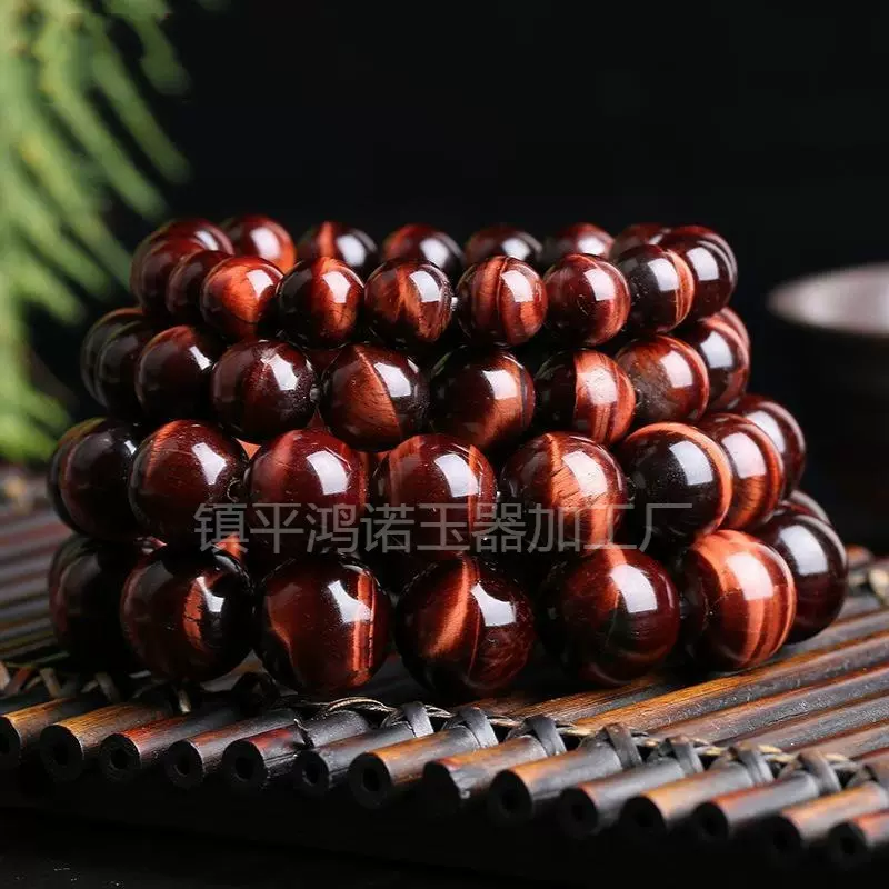 红虎眼石手链木变石绿色鹰眼石黄色虎睛石手串玉石玉器直播货源