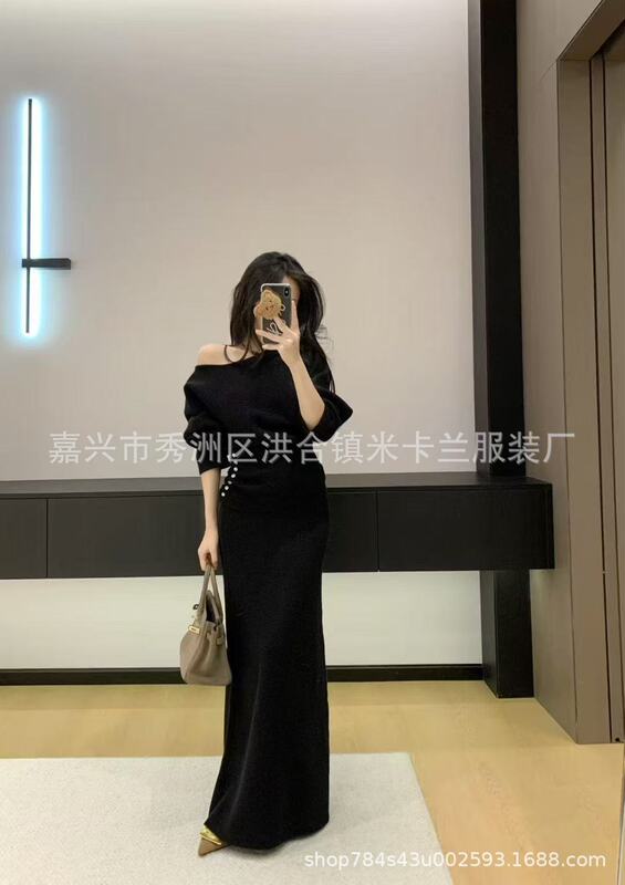 高品绵羊绒纯色两件套2025新款时尚百搭气质针织开衫冷淡连衣裙|undefined