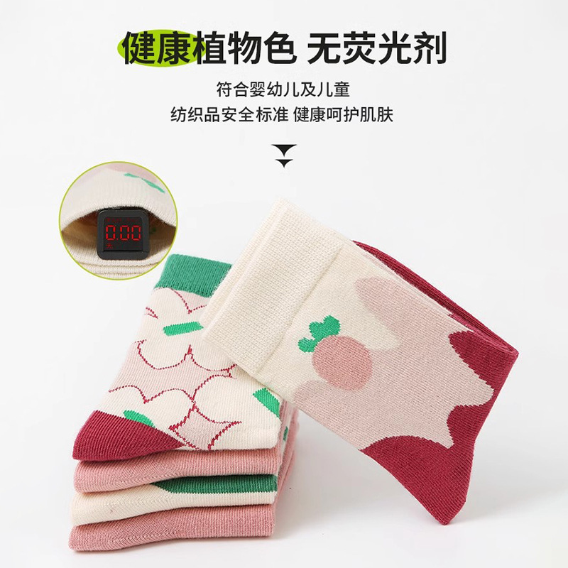 【新品】跨境儿童袜子女童秋冬透气卡通可爱小女孩男孩运动中筒袜|undefined