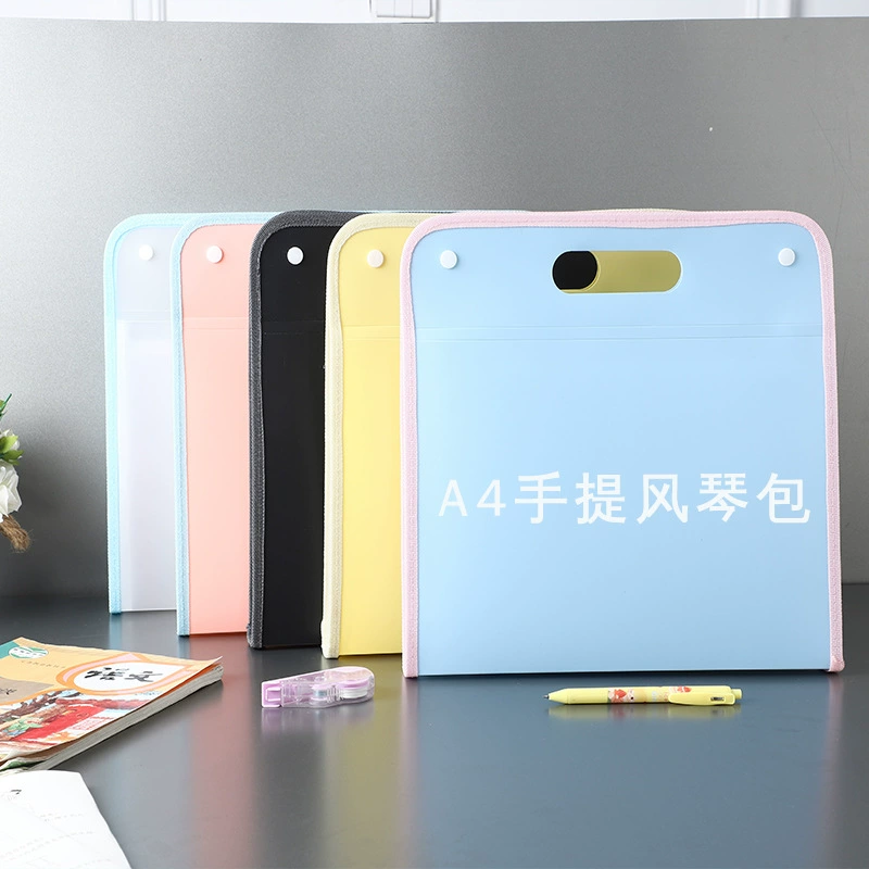 Capacious storage bag for elementary school students for documents, handheld storage system, organ, 13 floors