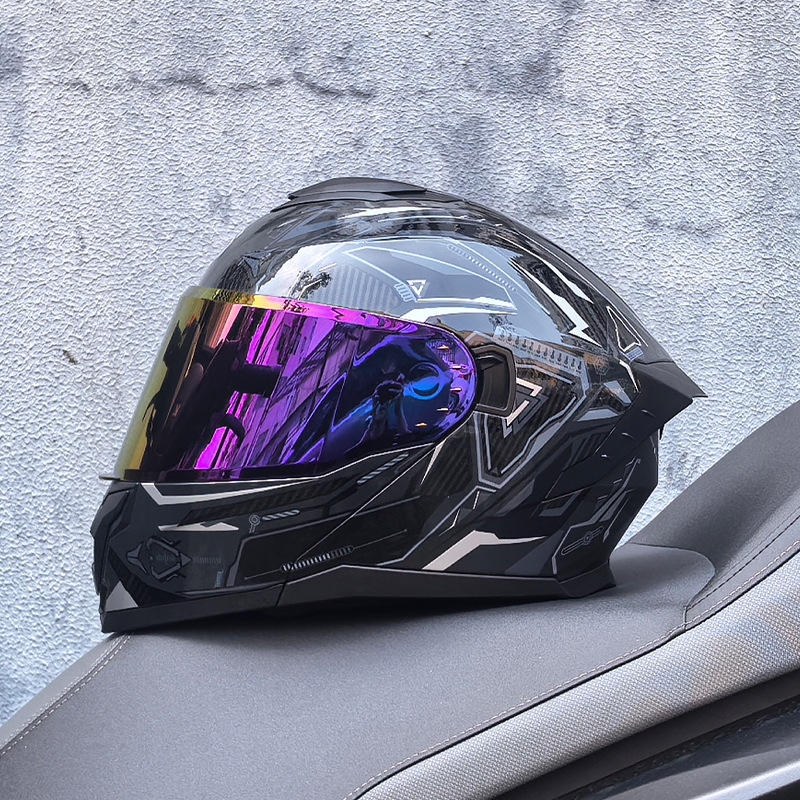 LVS3C certificado casco de motocicleta estándar nacional para hombres y mujeres casco de cara a cara casco de locomotora de verano seguridad general de cuatro estaciones