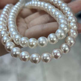 8.5-9.5mm天然淡水珍珠无核珍珠项链正圆无暇高品质项链满珠串链