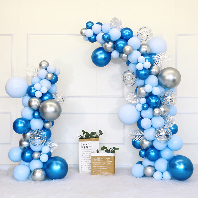 Anniversary Opening ceremony atmosphere decorations blue balloon arch scene atmosphere doorway layout