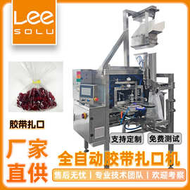 面包胶带扎口机 菌菇定量胶带打包机 农产品板栗全自动胶带扎袋机