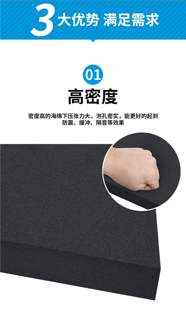 Ultra-thin soundproofing cotton industrial sponge EVA shockproof sound-absorbing noise-reducing silencing pad self-adhesive wall and floor soundproofing cotton