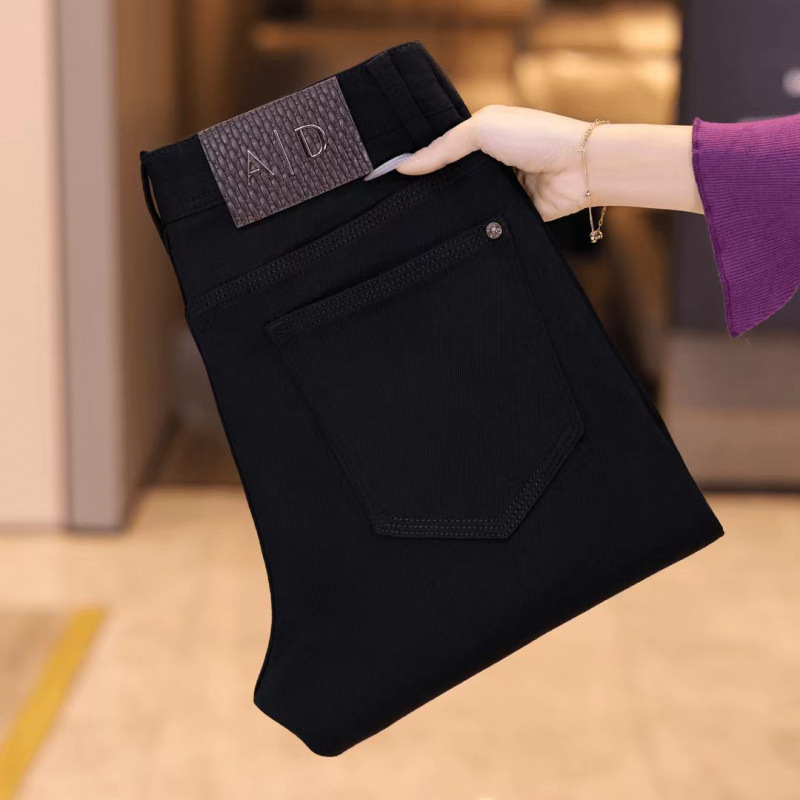 2026 black summer thin pants, slimming, new light luxury men's jeans, slim straight cropped pants, versatile 2026 black summer thin pants, slimming, new light luxury men's jeans, slim straight cropped pants, versatile