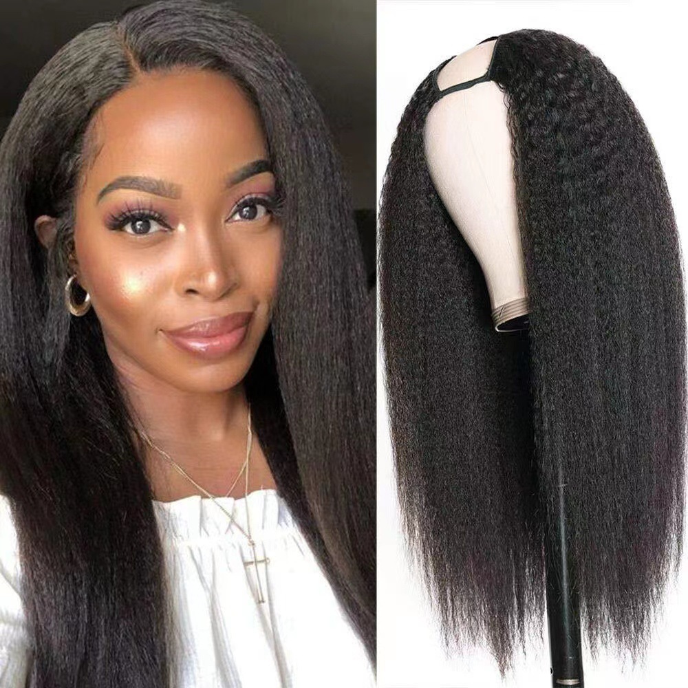 Long Wavy Synthetic V Shaped Half Head Wig Hair Extension_voghion.com
