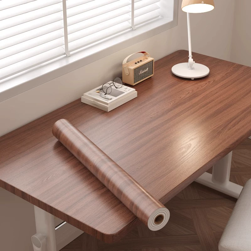 Самоклеящаяся пленка под дерево для ремонта мебели, наклейки на двери шкафа, очень толстые обои для рабочего стола