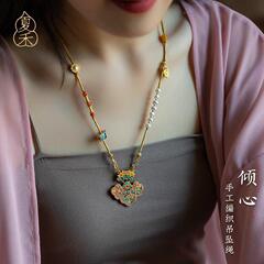ハイエンド如意平安ロックロープのネックレスの紐の多宝の数珠の双耳型のロックの掛け金のロープのペンダントの女性