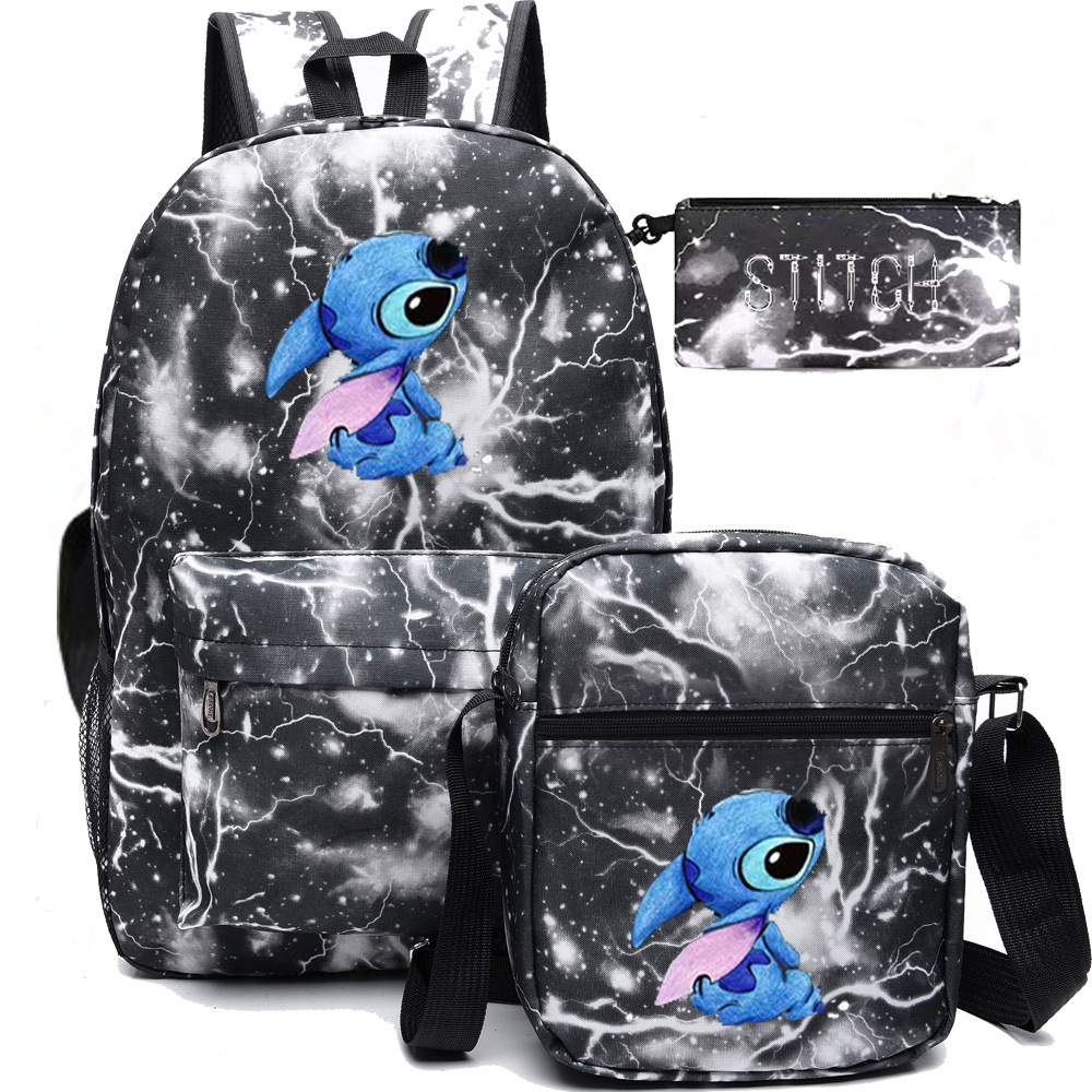 Puntada mochila bolsa de hombro Deportes masculino y femenino estudiante de secundaria bolsa de tres piezas conjunto estrella del bebé