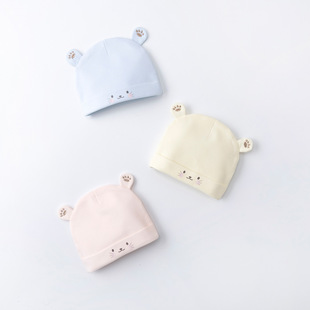 Baby Fetal Hat Spring and Autumn 0 to March Newborn Hat Cute Male and Female Baby Class A Pure Cotton Simple Fontanelle Hat Winter